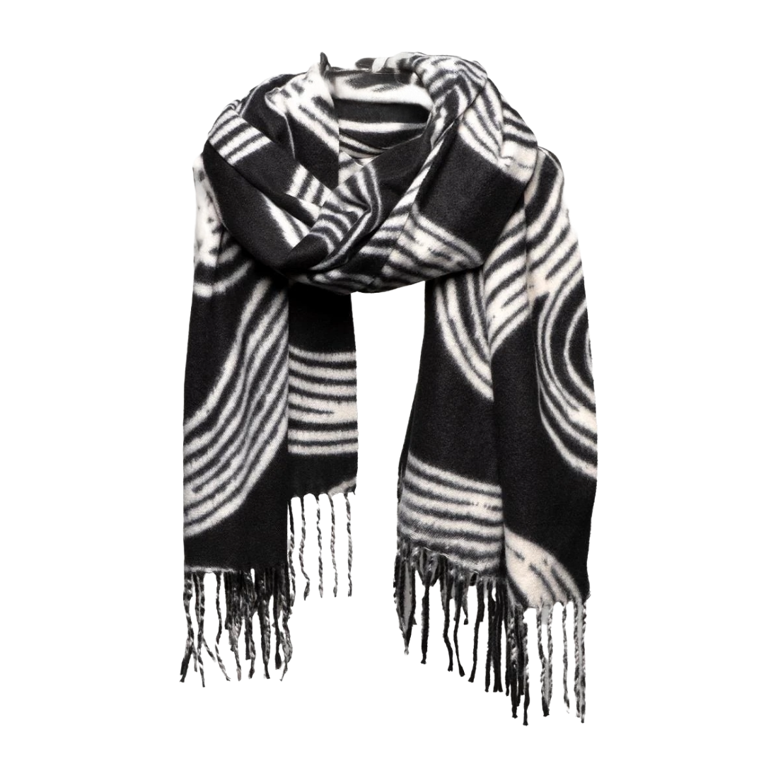 Winding Trails Finger Black Scarf