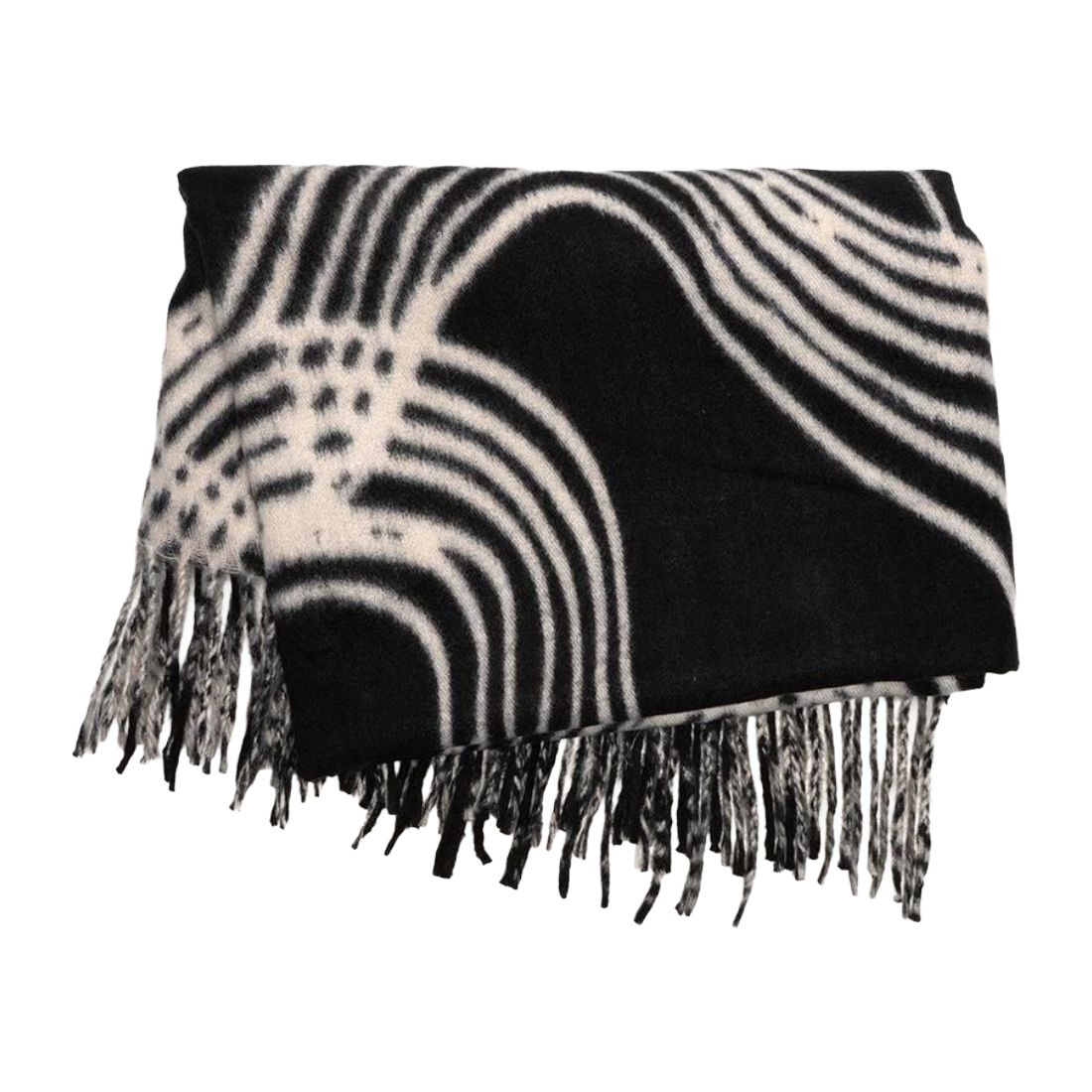 Winding Trails Finger Black Scarf