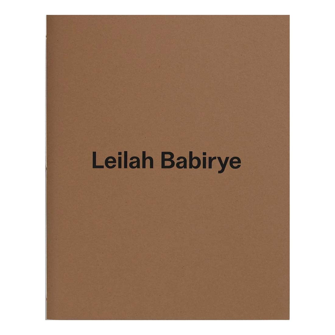 A brown book cover with the title 'Leilah Babirye' printed in black text.