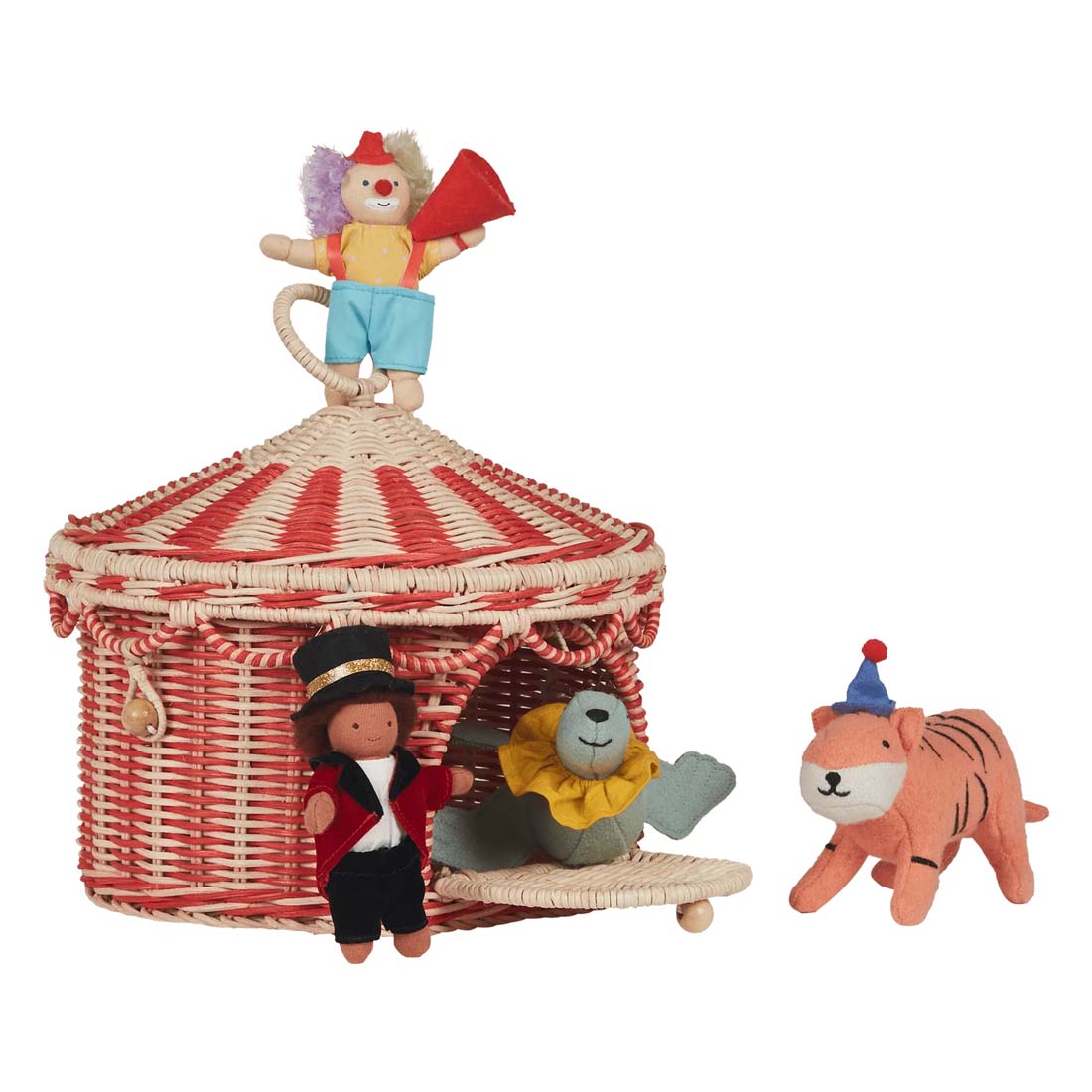 Circus Tent Red Stripe Toy Basket