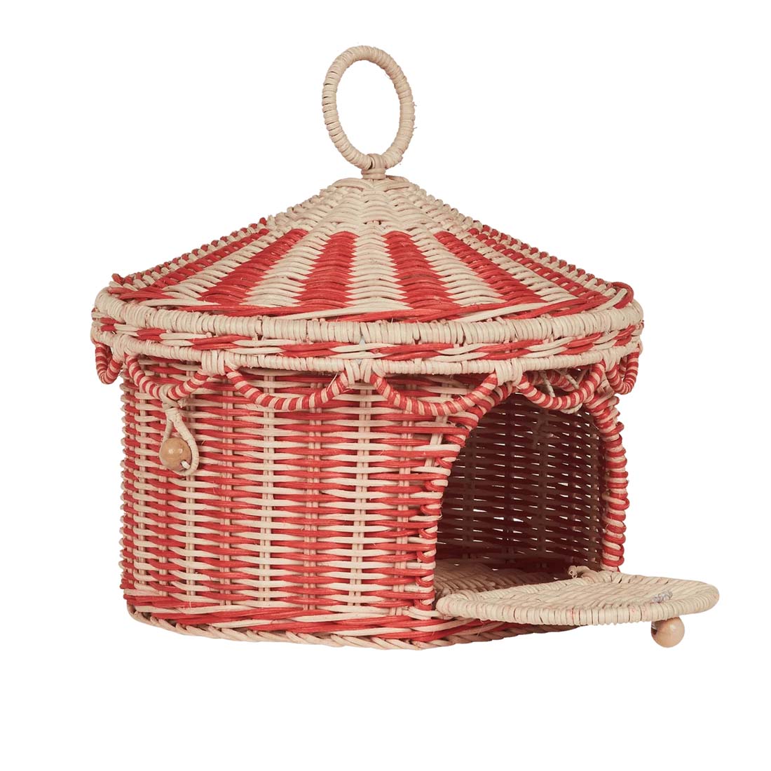 Circus Tent Red Stripe Toy Basket