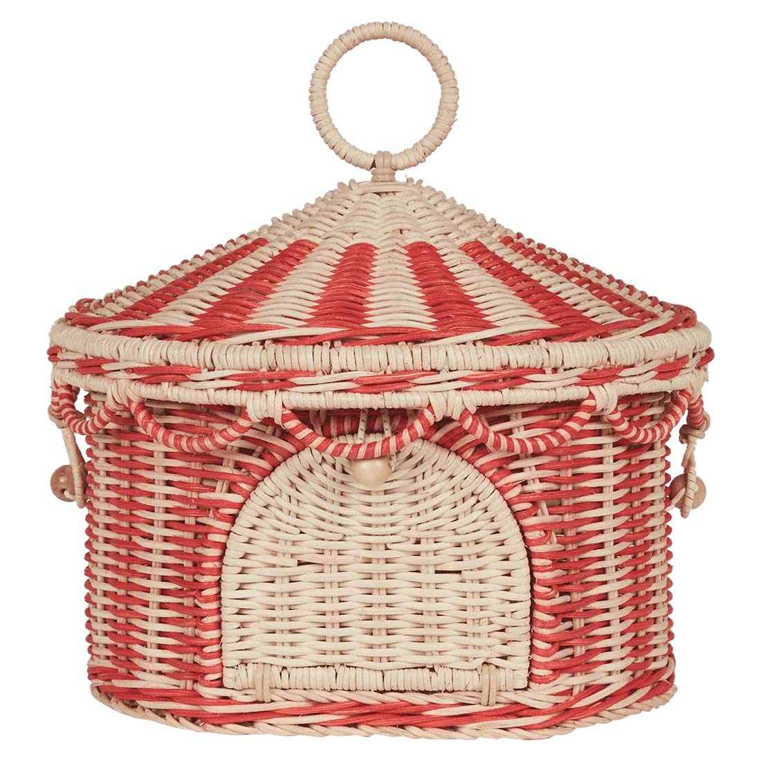 Circus Tent Red Stripe Toy Basket