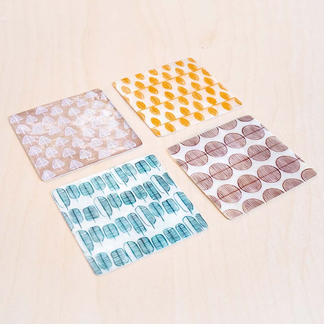 Nordic Patterned Shell Coasters