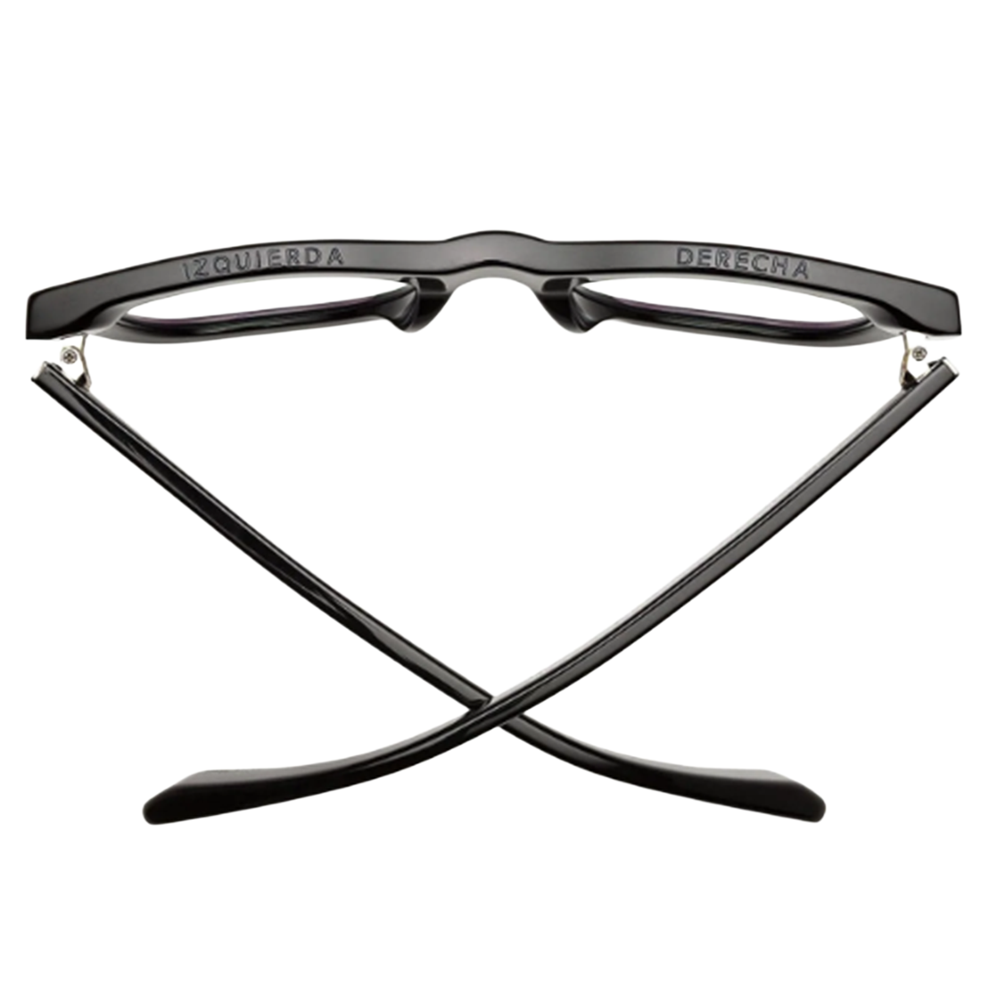 Black eyeglasses top view