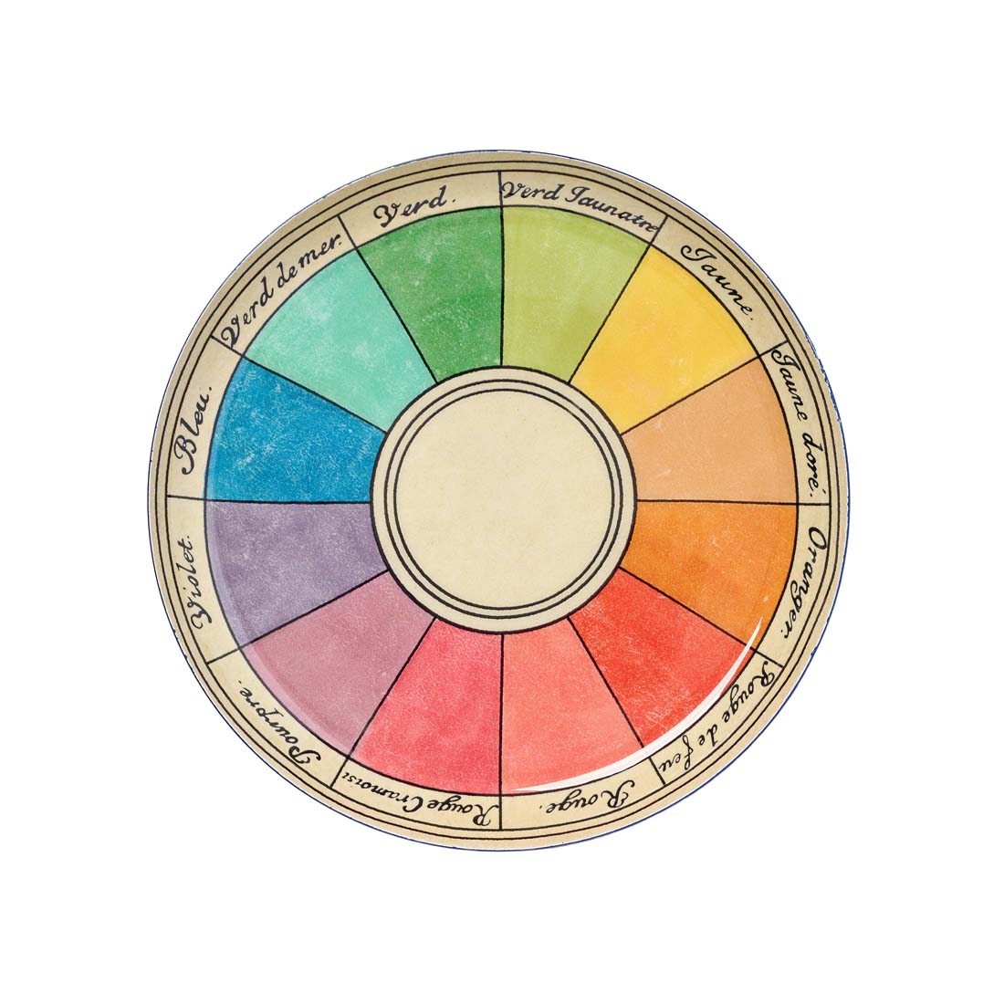 Color wheel with labeled colors on a white background