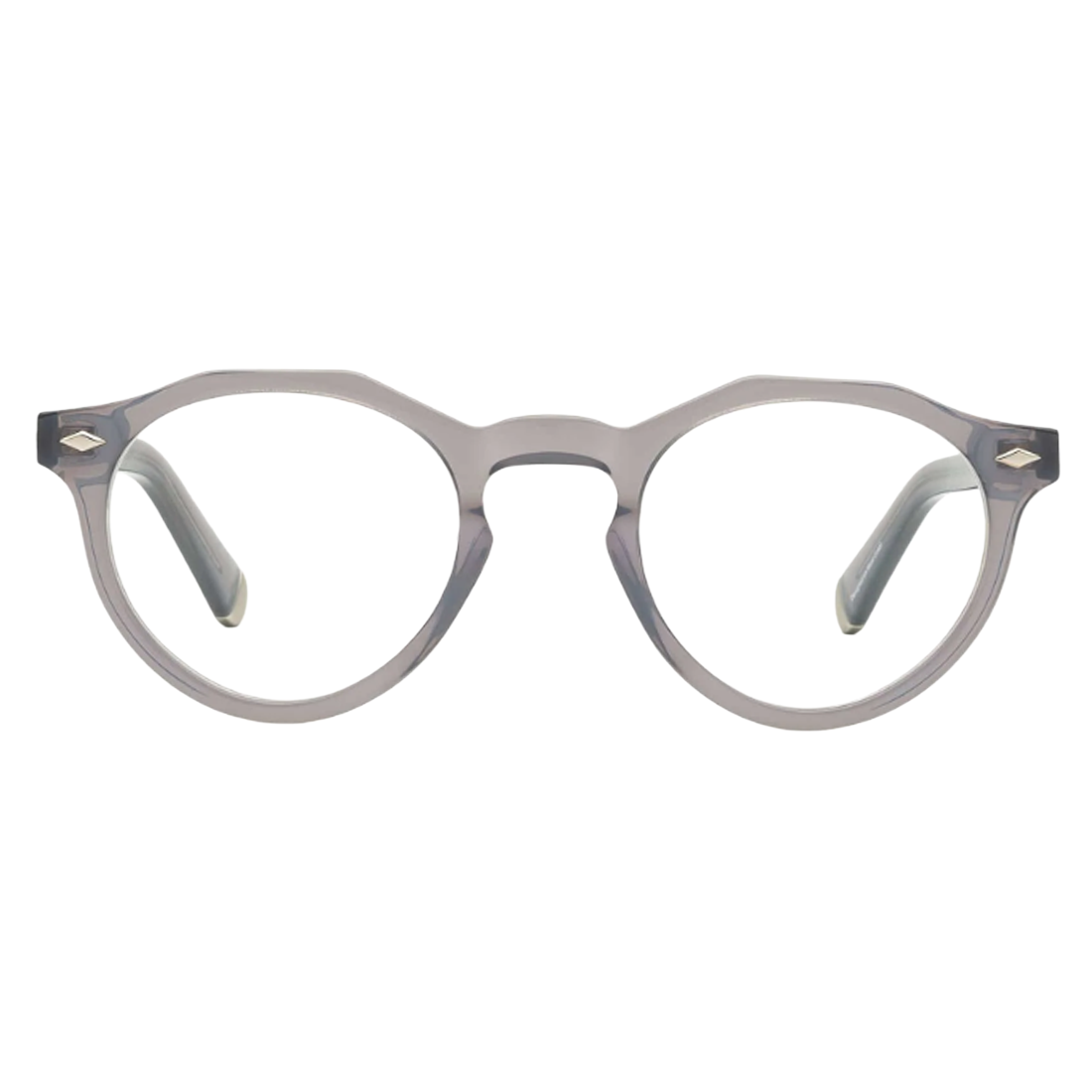 Round gray eyeglasses 
