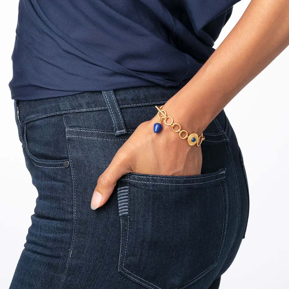 Etruscan Lapis T-Bar Bracelet