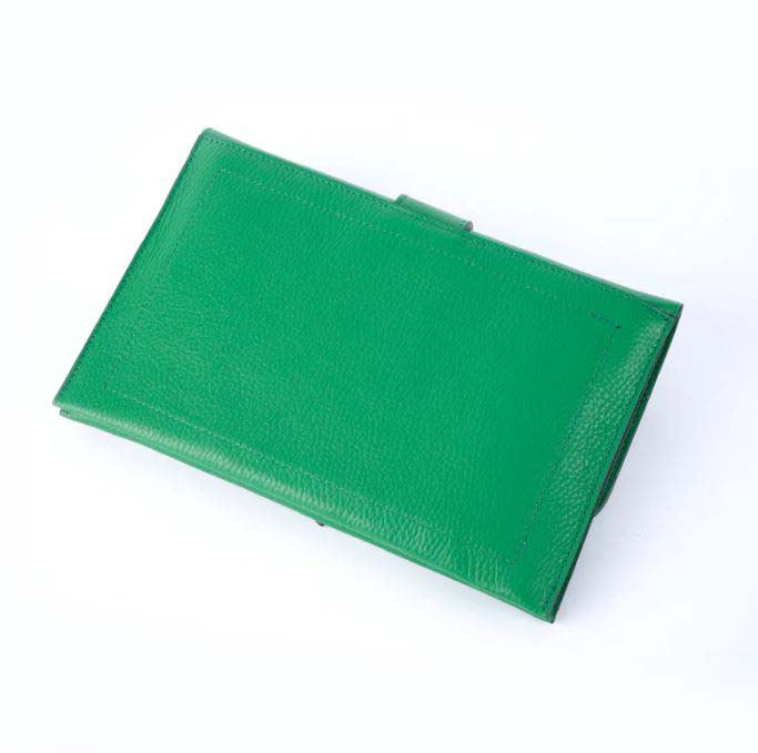 Kelly Green Italian Leather Frizione Bag