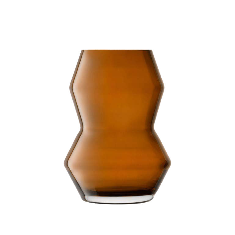 Cognac Colored Sculpt Glass Vase