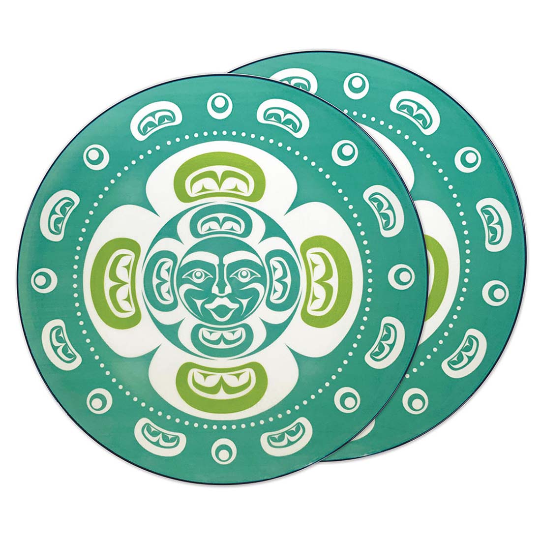 Indigenous design ceramic plate set