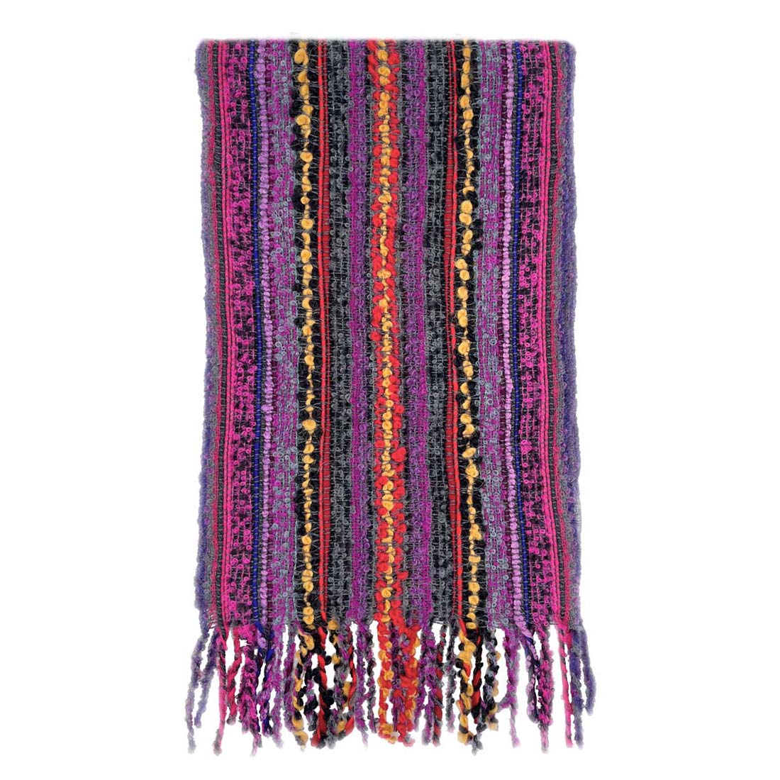 Berry Boucle Fringe Alpaca Scarf