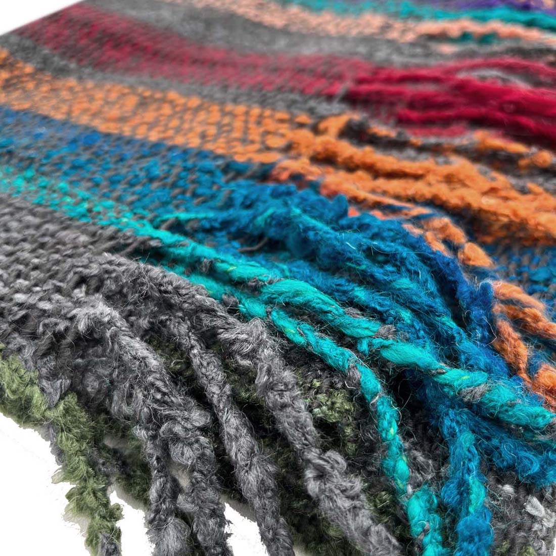 Eucalyptus Boucle Fringe Alpaca Scarf