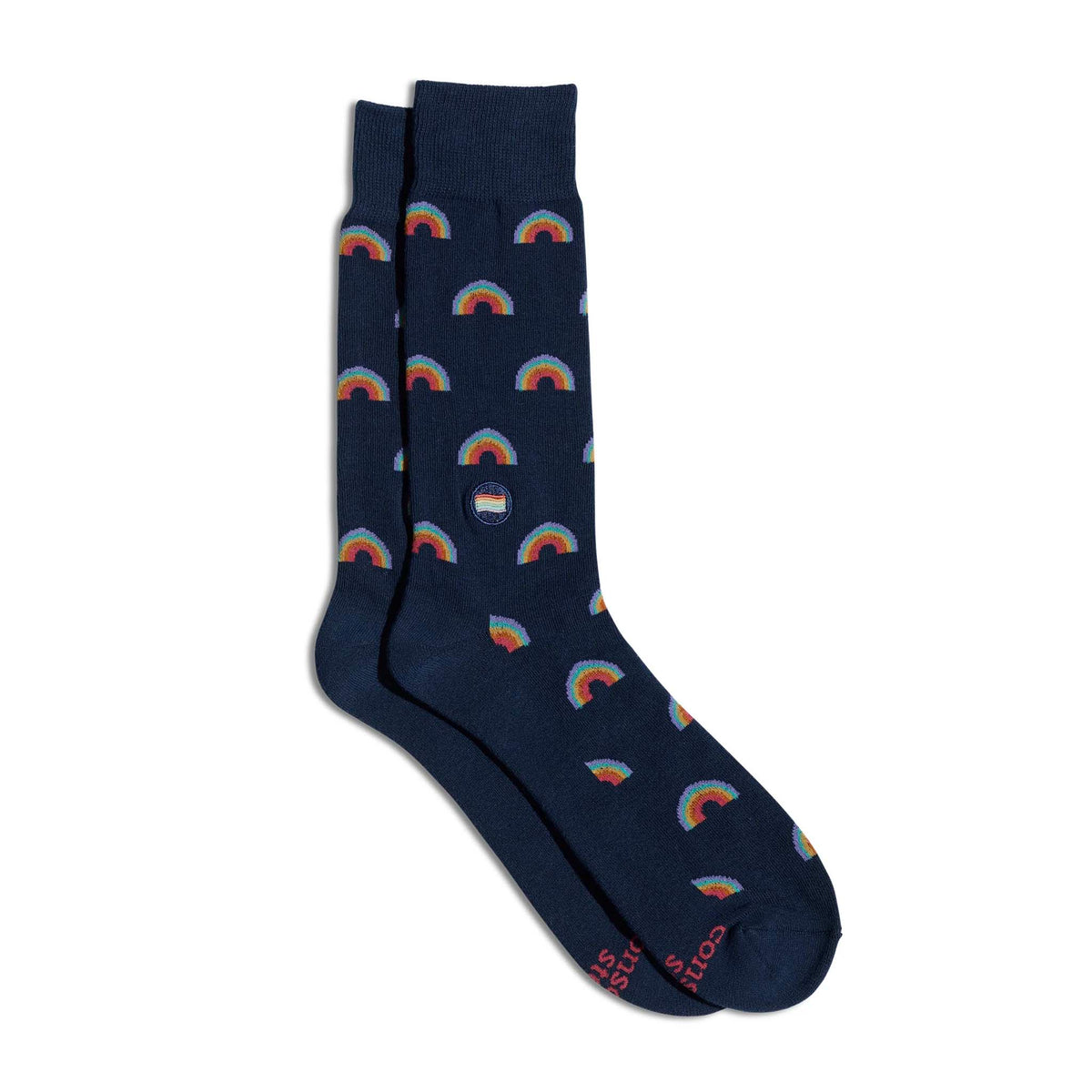 Pride Navy Rainbows Women's Crew Socks