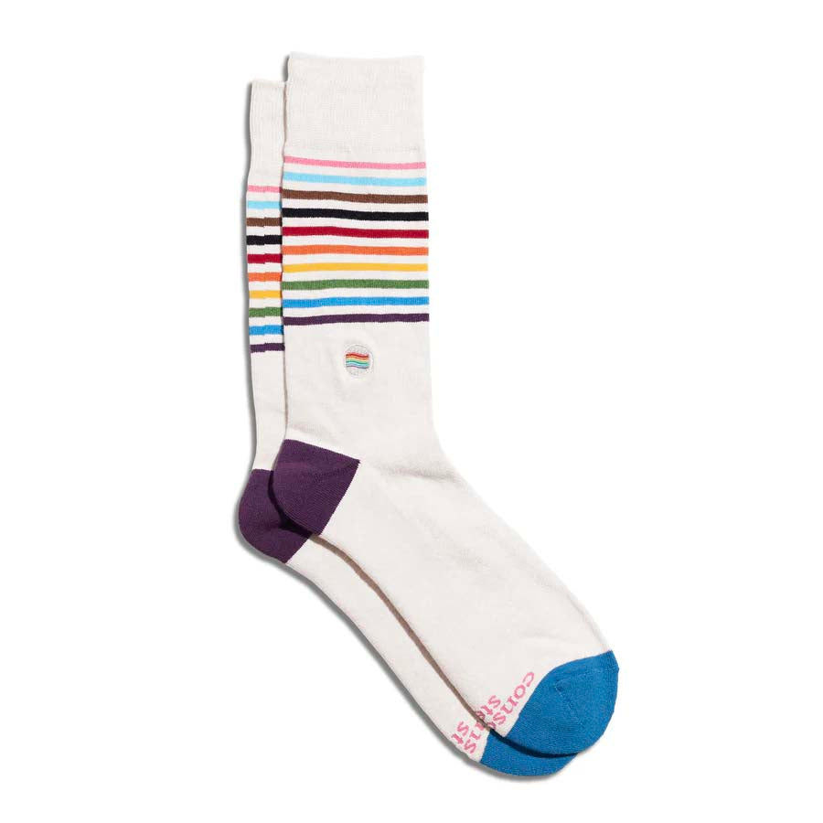Pride Flag Stripe Men's Crew Socks
