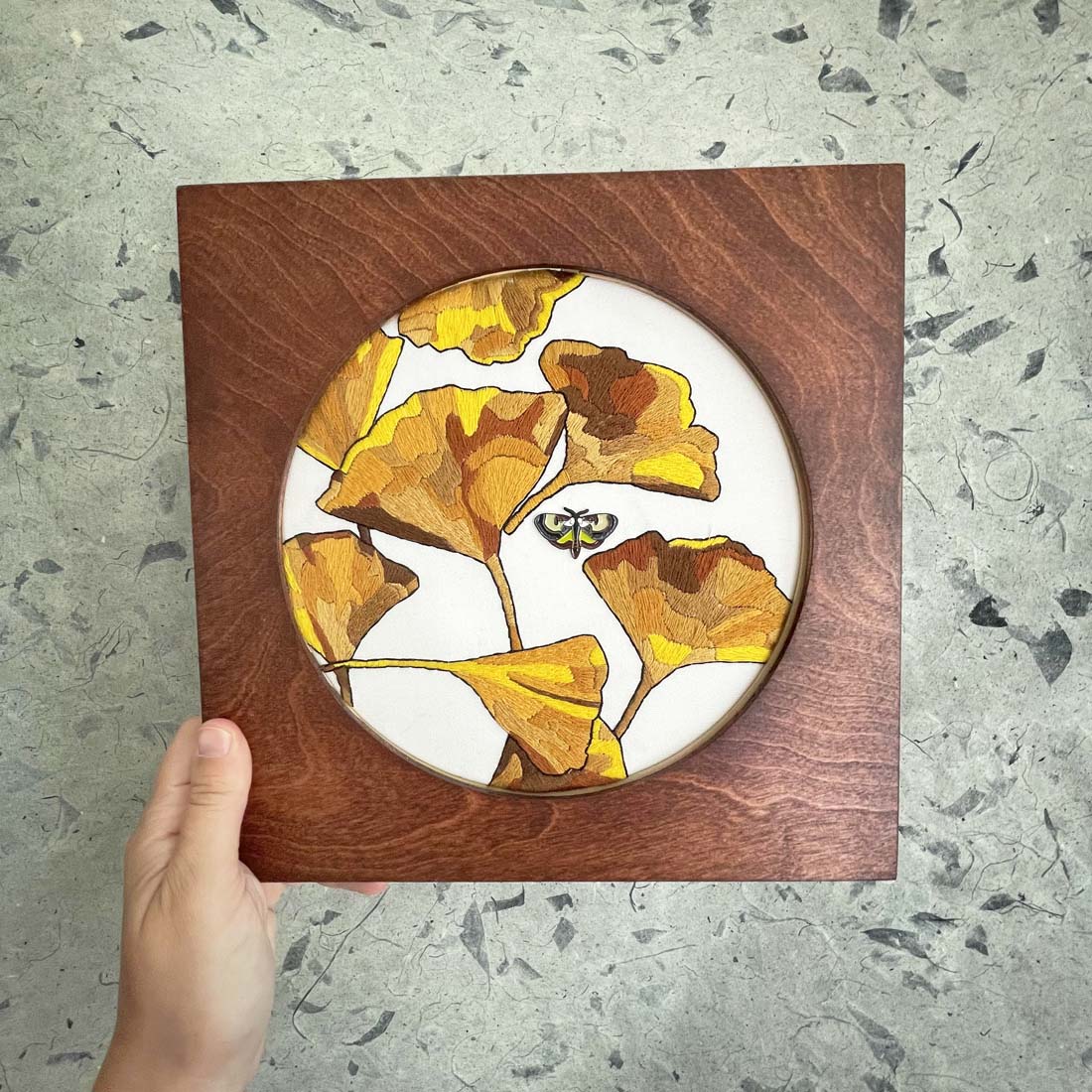 DIY Gingko Leaves Embroidery Kit