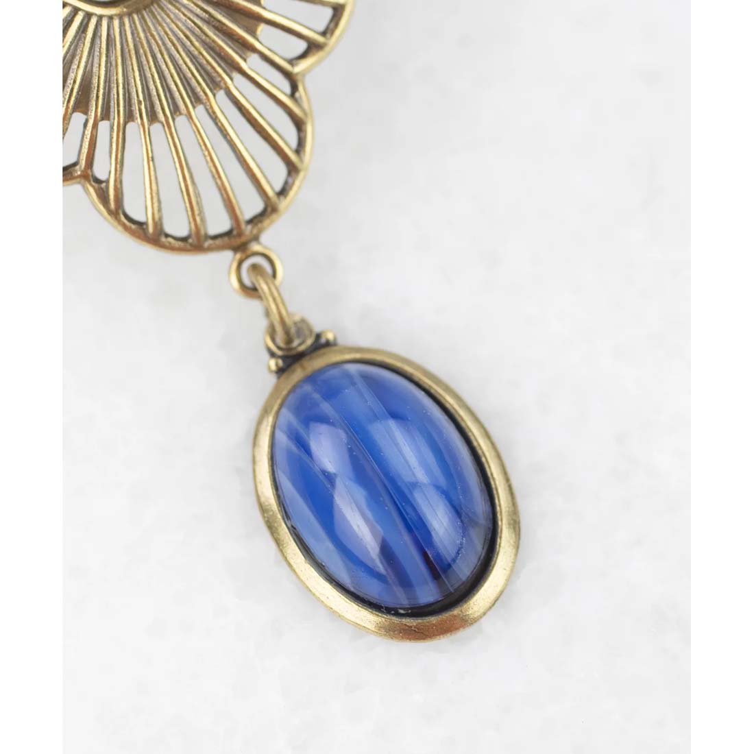 Elowen Blue Vintage Button Necklace