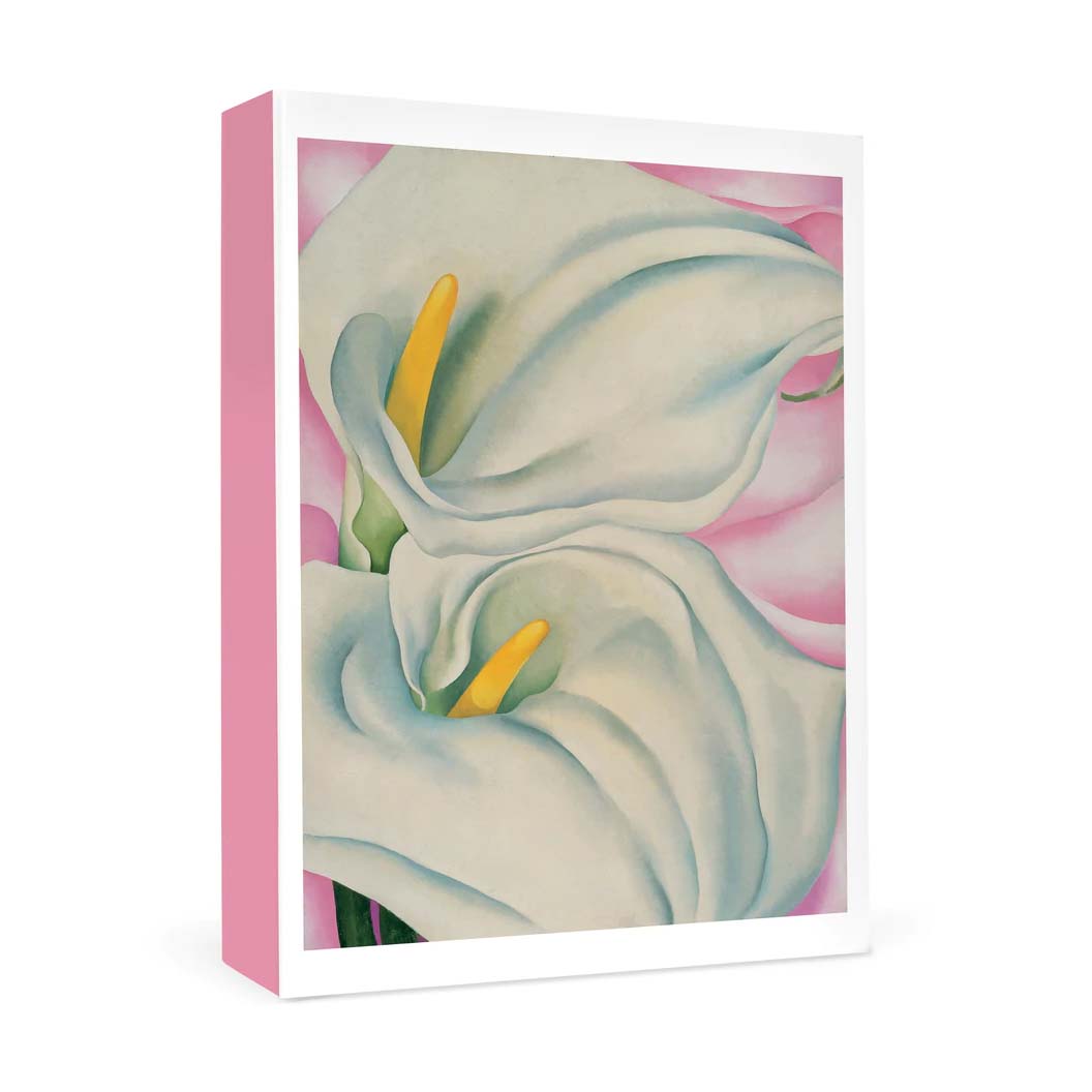 Georgia O’Keeffe: Two Calla Lilies on Pink Small Boxed Notecards