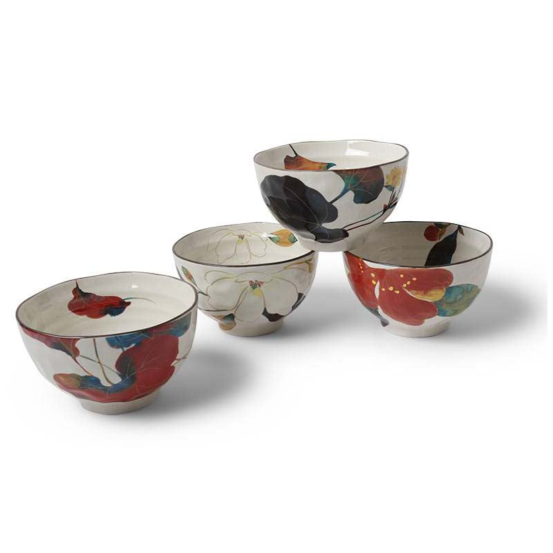 Fall Flowers Rice Bowl Set