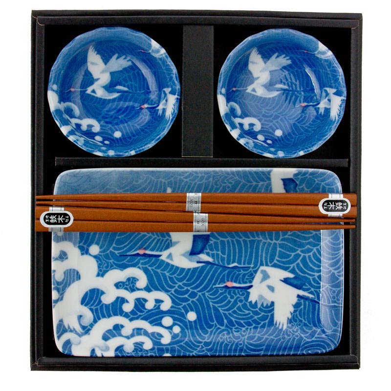 Blue Cranes Sushi for Two Set