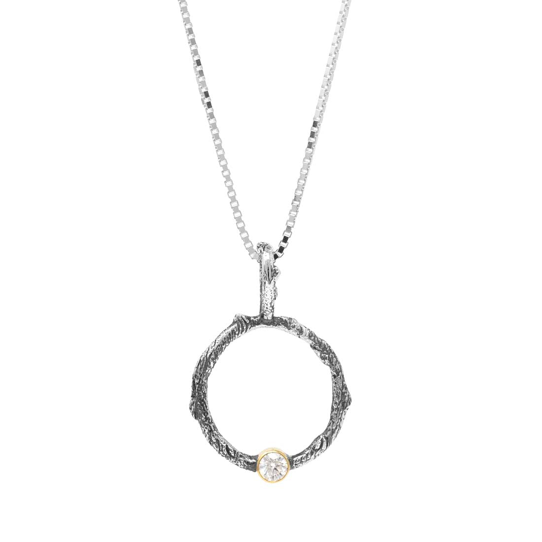 Twig Circle Moissanite Necklace