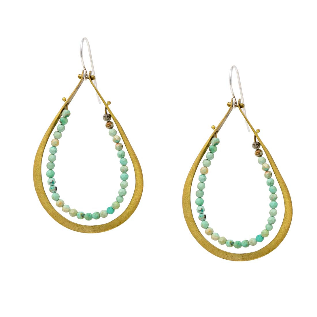 Turquoise Brass Arch Earring