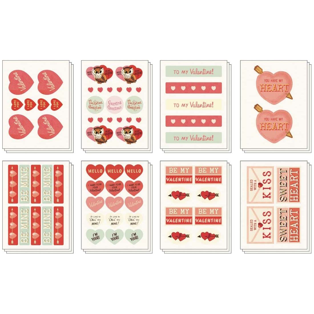 Vintage Valentine's Stickers de Young  Legion of Honor Museum Stores
