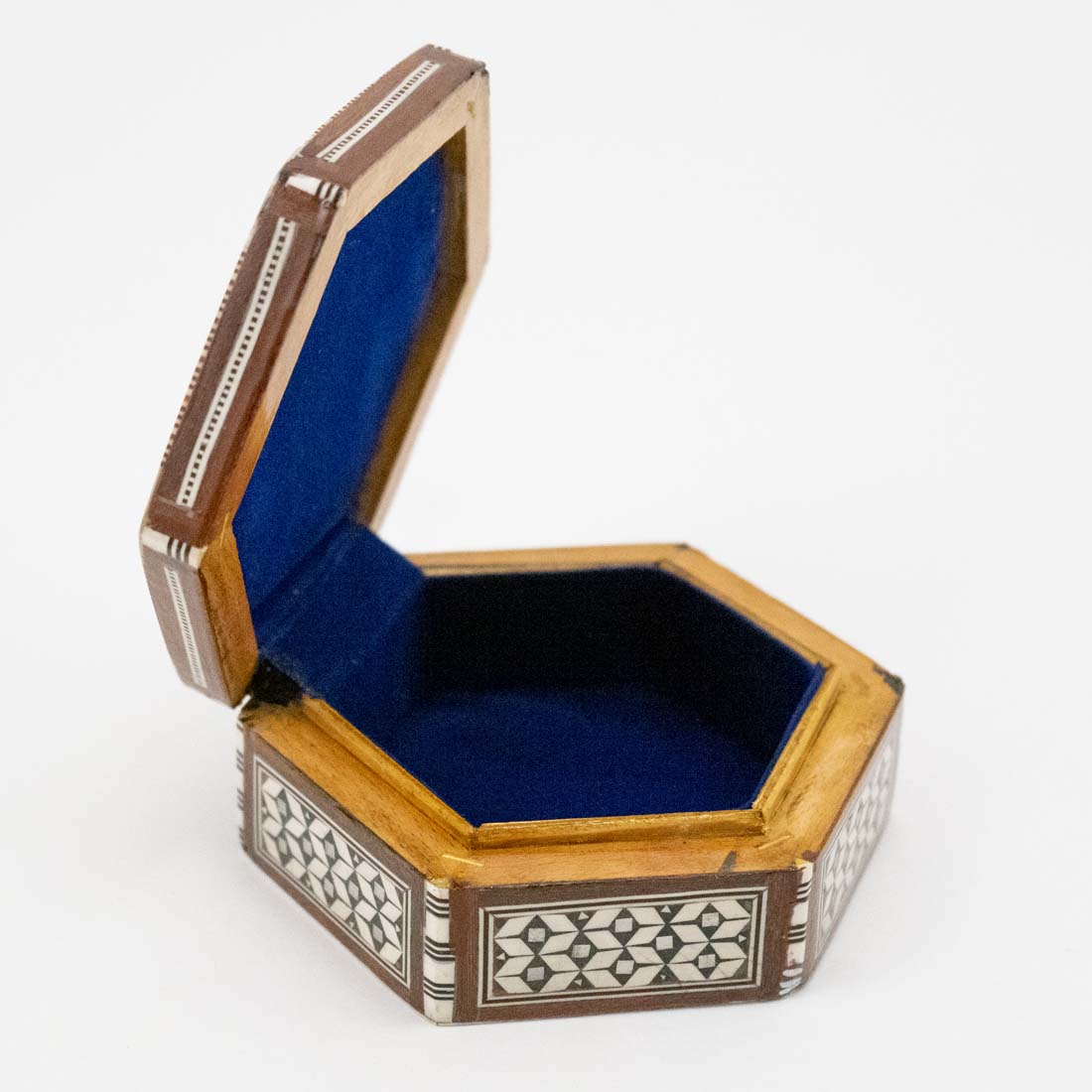 Egyptian Mother of Pearl Faceted Box