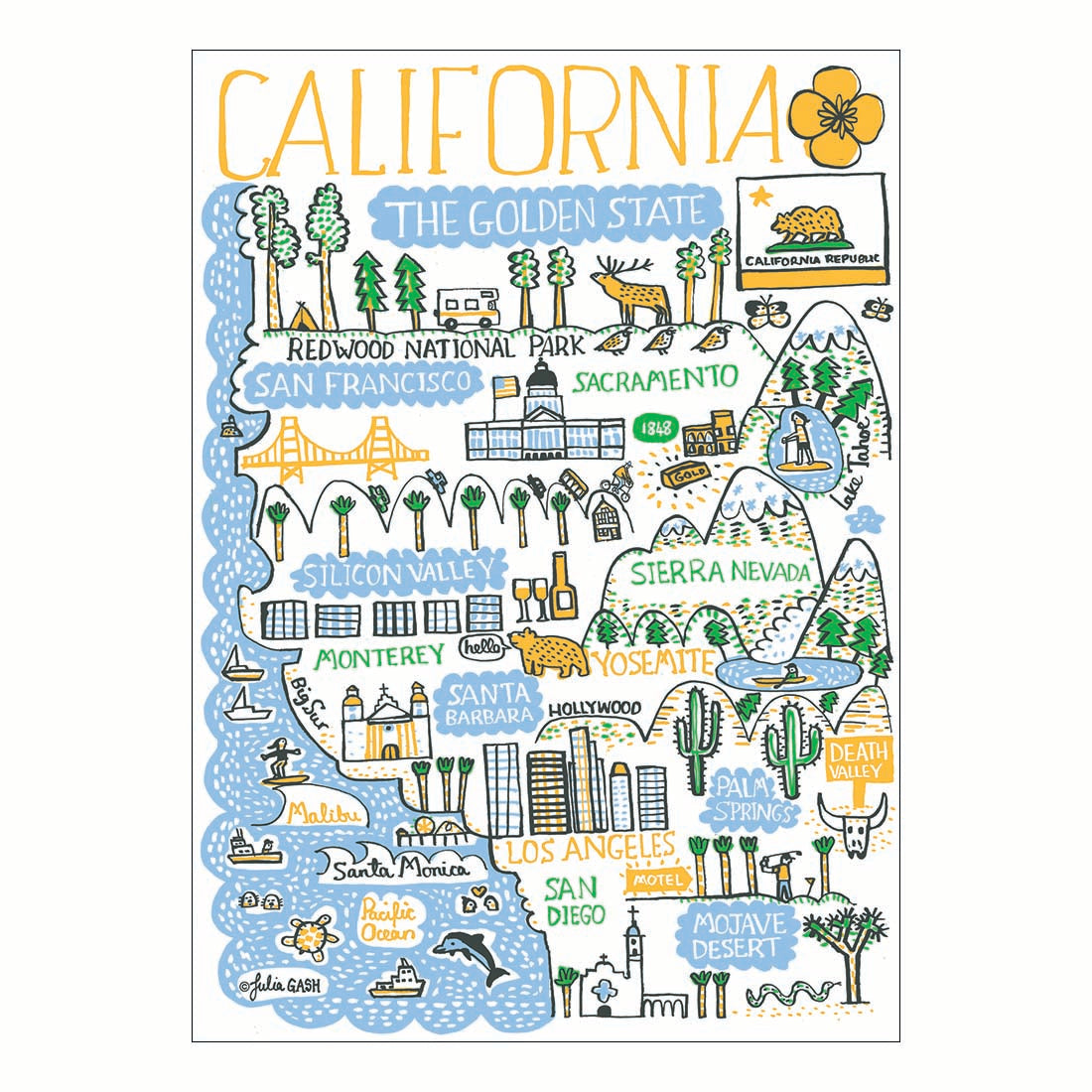 California Statescape Boxed Notecards