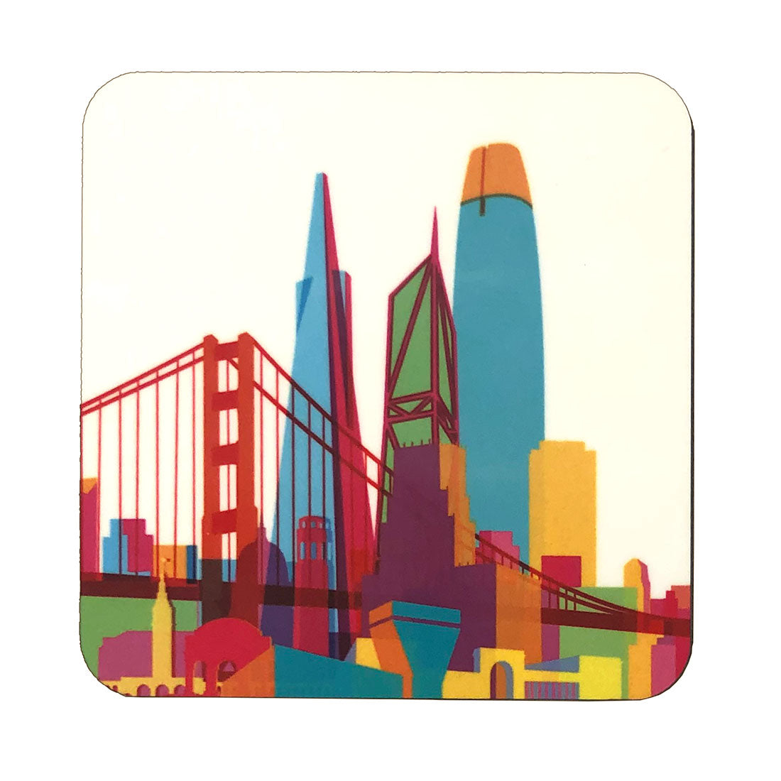 San Francisco Skyline Wood Coaster