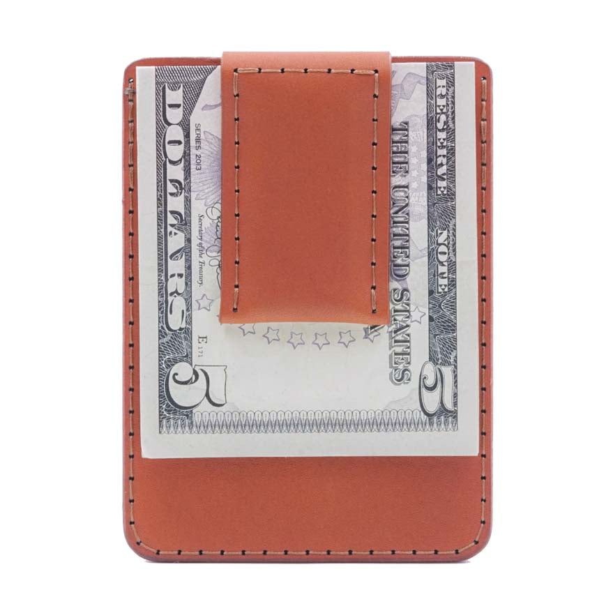 Brown Leather Money Clip Wallet