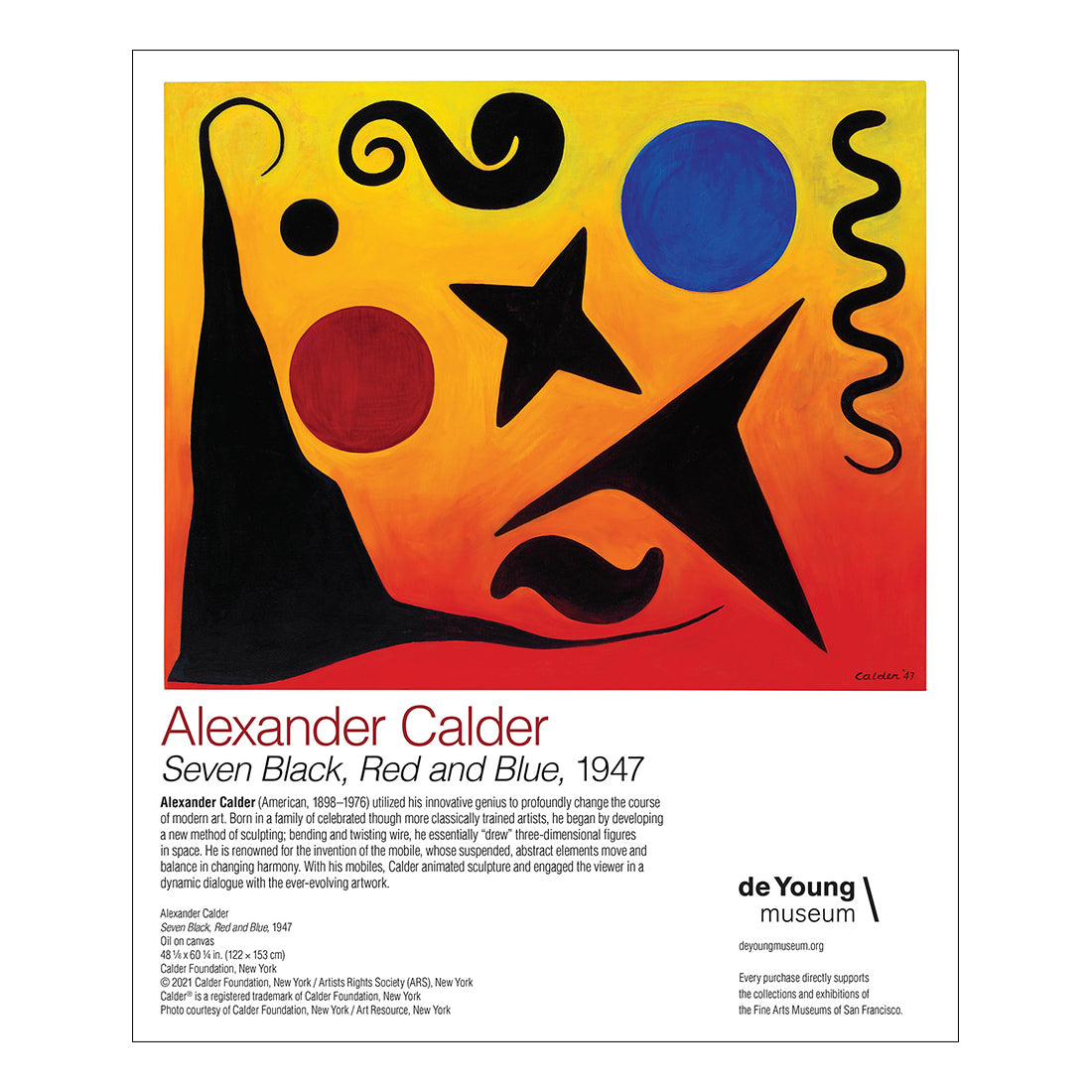 Calder Seven Black, Red, and Blue 1000-piece jigsaw Puzzle