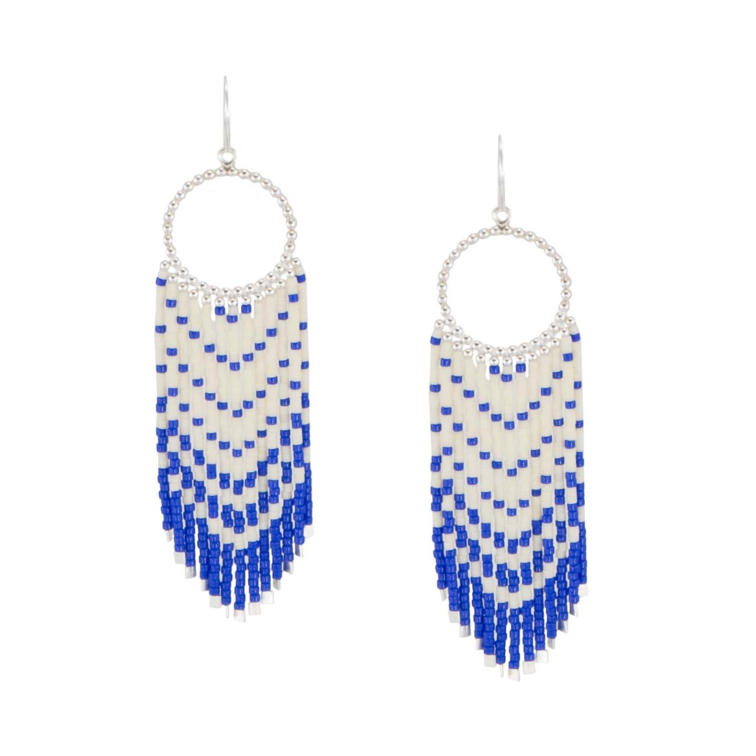 Blue & White Japanese Glass Seed Bead Jewelry