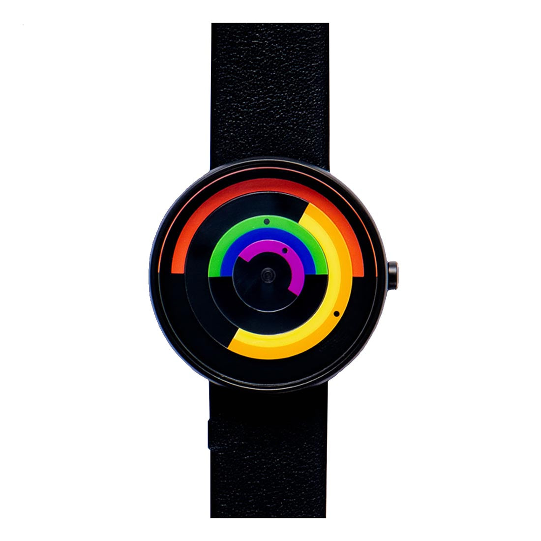 Pride Black Leather Band Watch