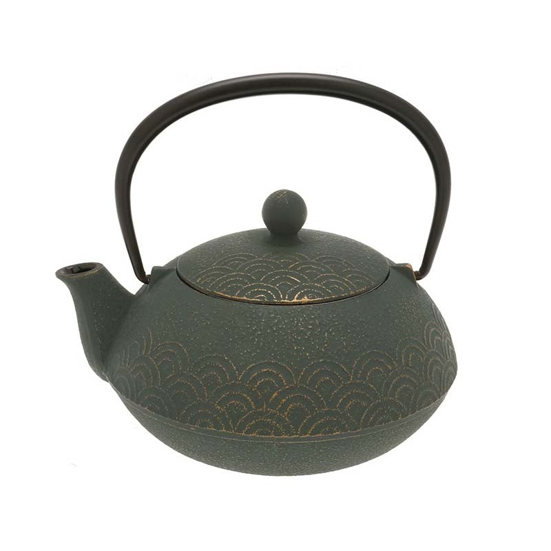 Cast Iron Bronze Waves Teapot
