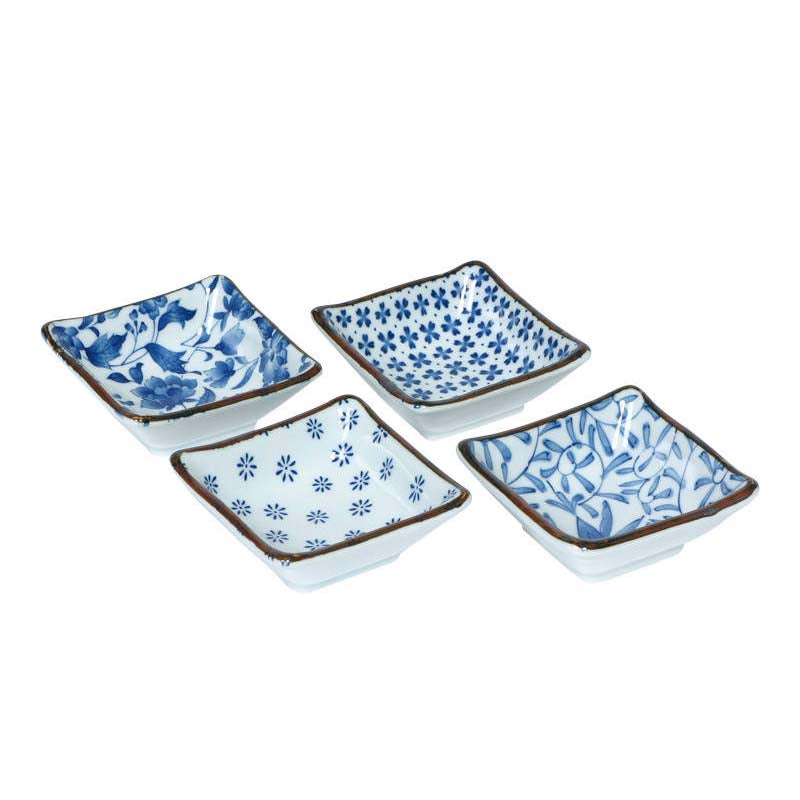 White & Blue Sauce Dish Set